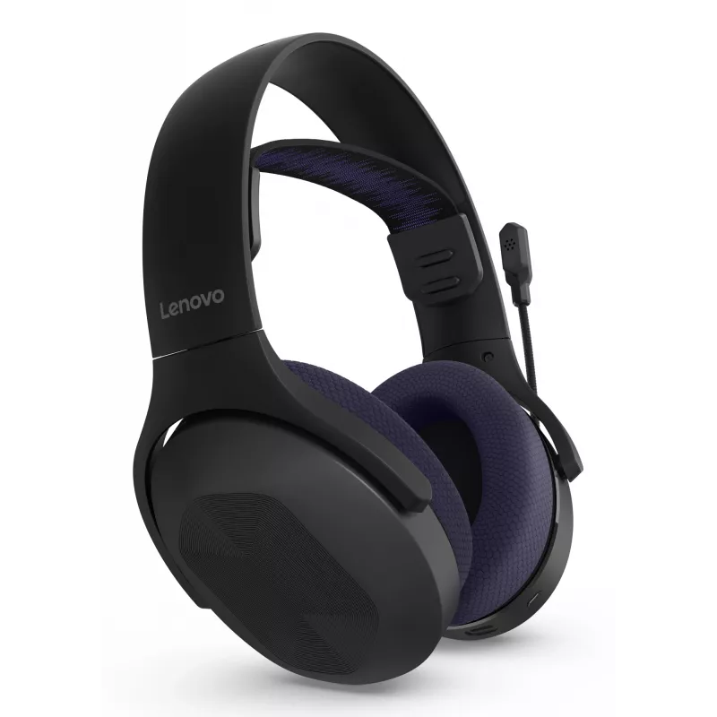 Cuffie Lenovo Legion H410 wireless con archetto gaming USB Type-C Bluetooth nero, viola