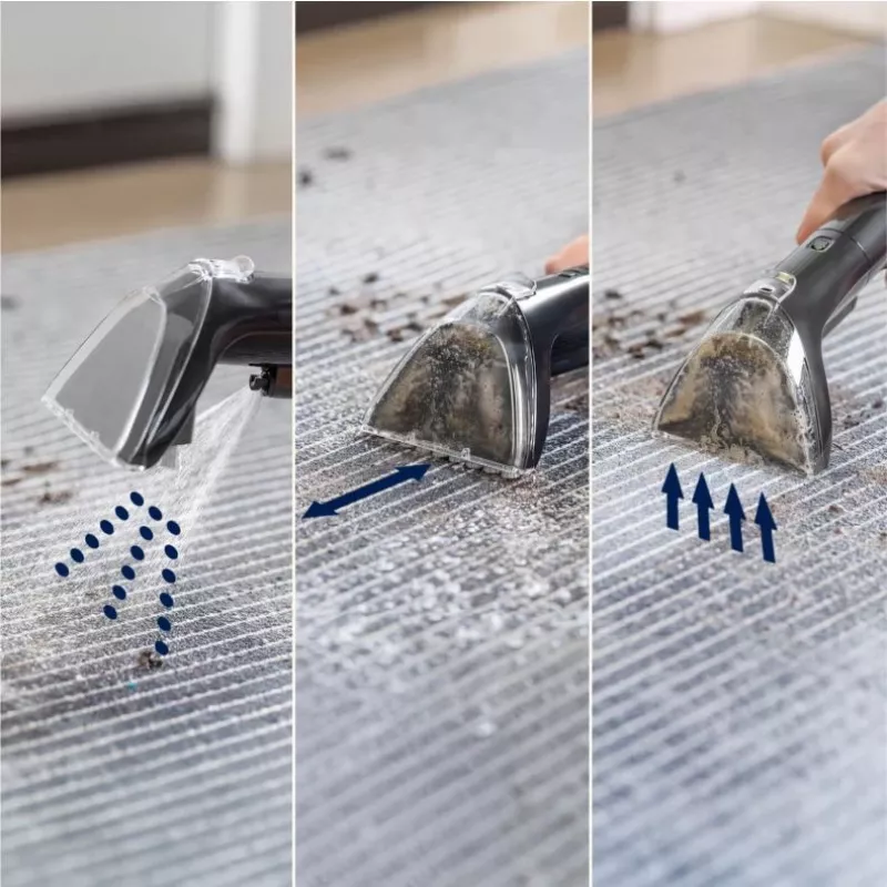 Bissell SpotClean Mini pulitore per tappeti senza fili a mano nero, blu
