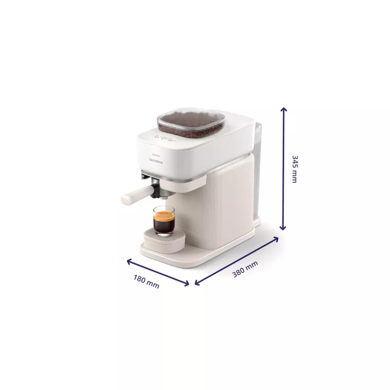 Philips Baristina macchina per espresso – vero espresso, semplice. bianco latte con portafiltro giallo mango (BAR300/03)