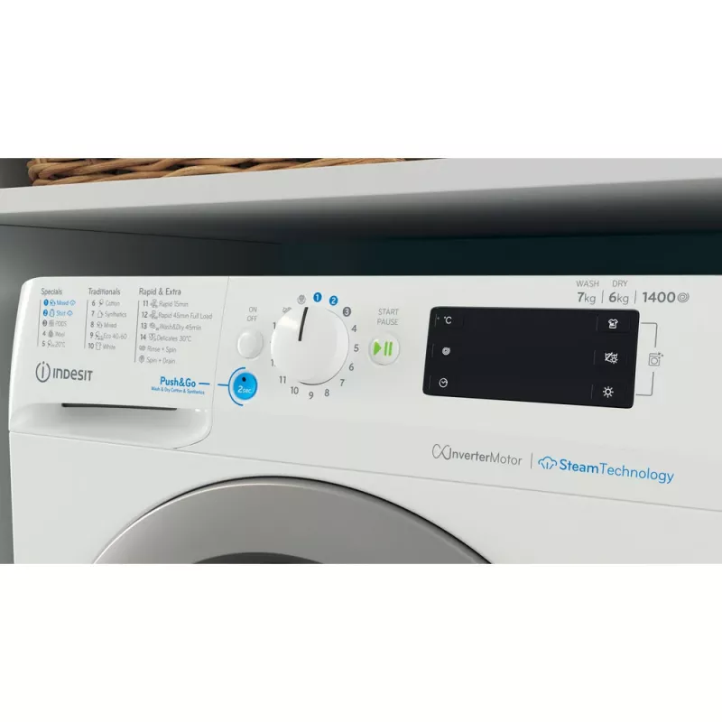 Indesit BDE 76435 WSV EE lavasciuga a carica frontale a libera installazione bianco