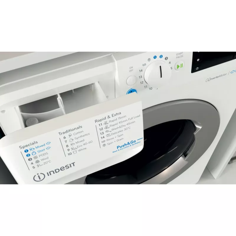 Indesit BDE 76435 WSV EE lavasciuga a carica frontale a libera installazione bianco