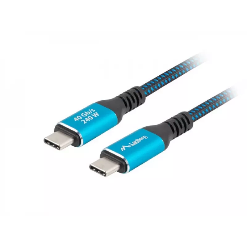 Lanberg CA-CMCM-44CU-0005-BK cavo USB-C M/M USB4 0,5 m, 240 W, 8K 60 Hz