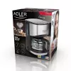 Caffettiera a filtro Adler AD 4407, 550 W, caraffa 0,7 L, argento/nero, semiautomatica
