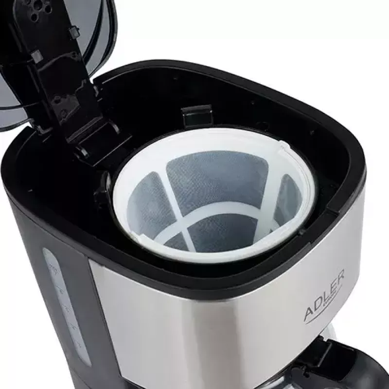 Caffettiera a filtro Adler AD 4407, 550 W, caraffa 0,7 L, argento/nero, semiautomatica