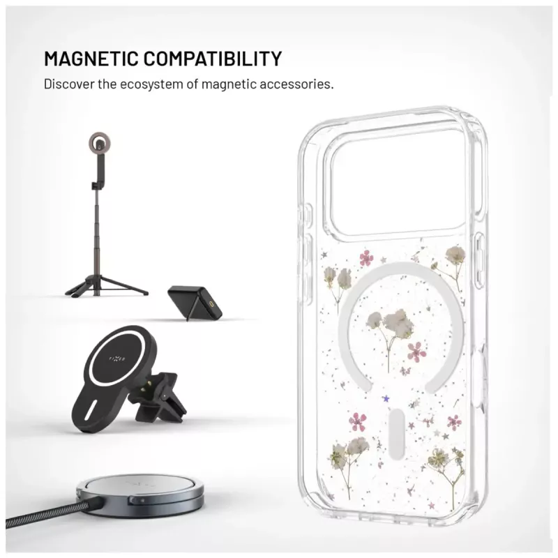 Cover posteriore FIXED MagBloom per Apple iPhone 17 Pro — TPU, Blush Plum