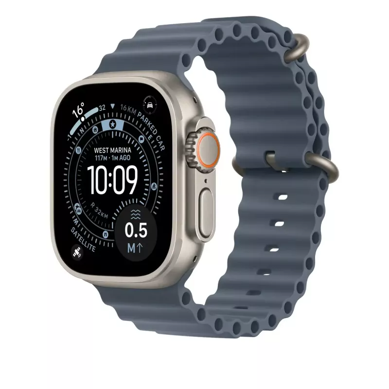 Cinturino Apple Natural Titanium Finish MGCC4ZM/A blu fluoroelastomero 49 mm