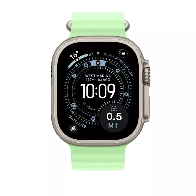 Cinturino Apple Natural Titanium Finish MGCF4ZM/A verde fluoroelastomero 49mm
