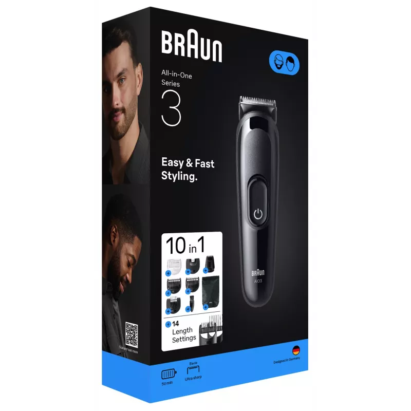 Braun AIO3560 taglia capelli/trimmer nero 14 nickel-metallo idruro (NiMH)