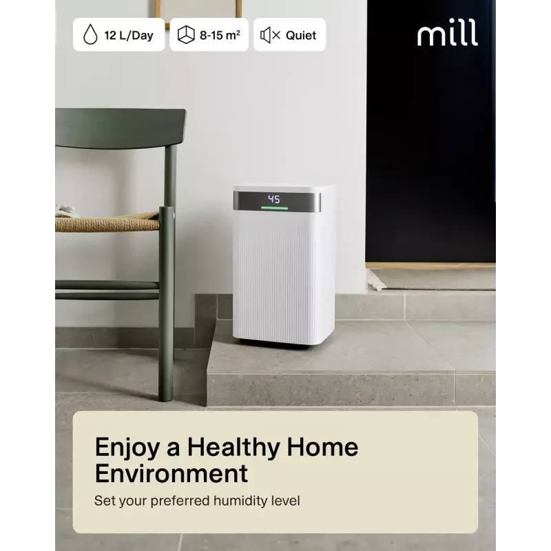 Deumidificatore Mill MDH12 200W per ambienti fino a 15 m²