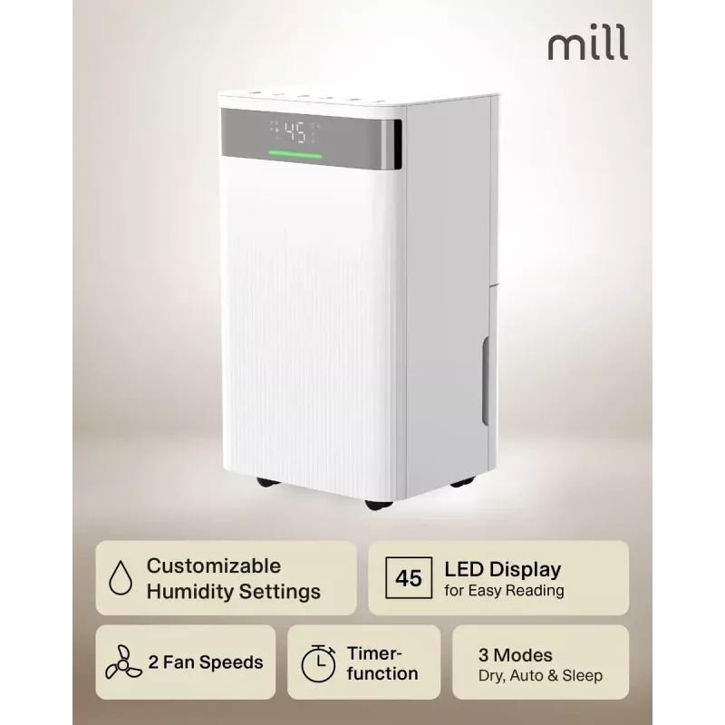 Deumidificatore Mill MDH12 200W per ambienti fino a 15 m²