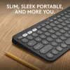 Tastiera Logitech Pebble Keys 2 K380s universale RF wireless + Bluetooth QWERTY US International grafite