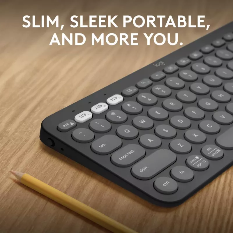 Tastiera Logitech Pebble Keys 2 K380s universale RF wireless + Bluetooth QWERTY US International grafite