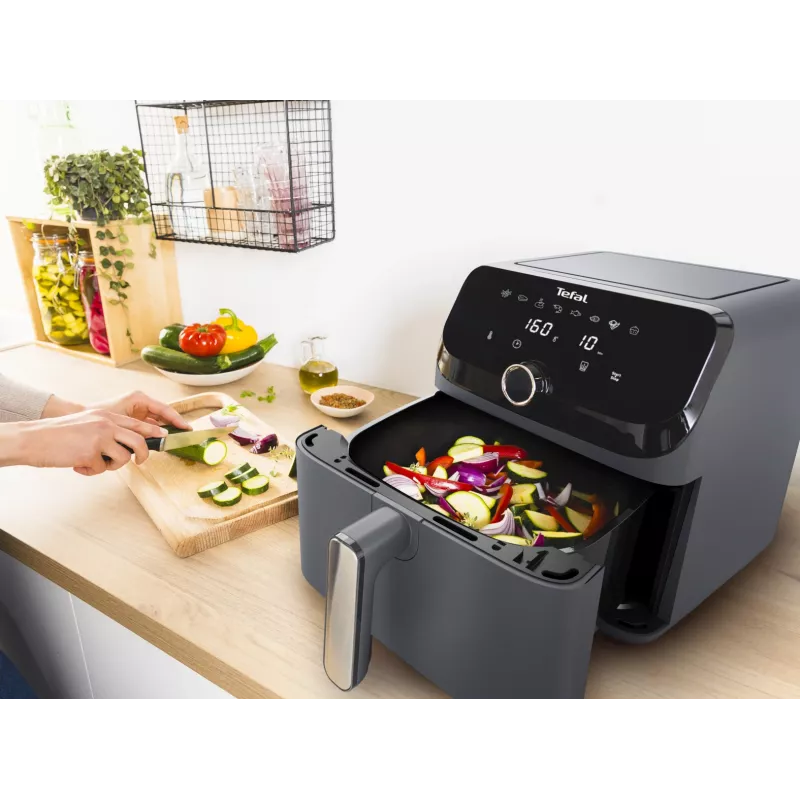 Friggitrice Tefal Easy Fry Mega EY855BE0 singola 7,5 l a sé stante 2020 W friggitrice ad aria grigio