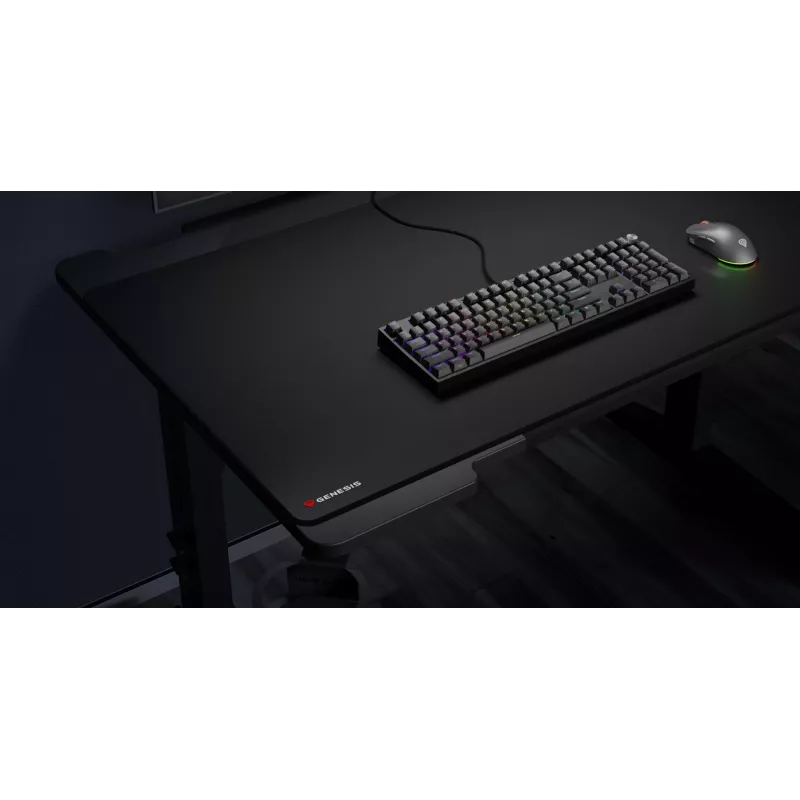 GENESIS Carbon 500 Hyper Logo, nero, monocromatico, tessuto, gomma, tappetino per mouse gaming