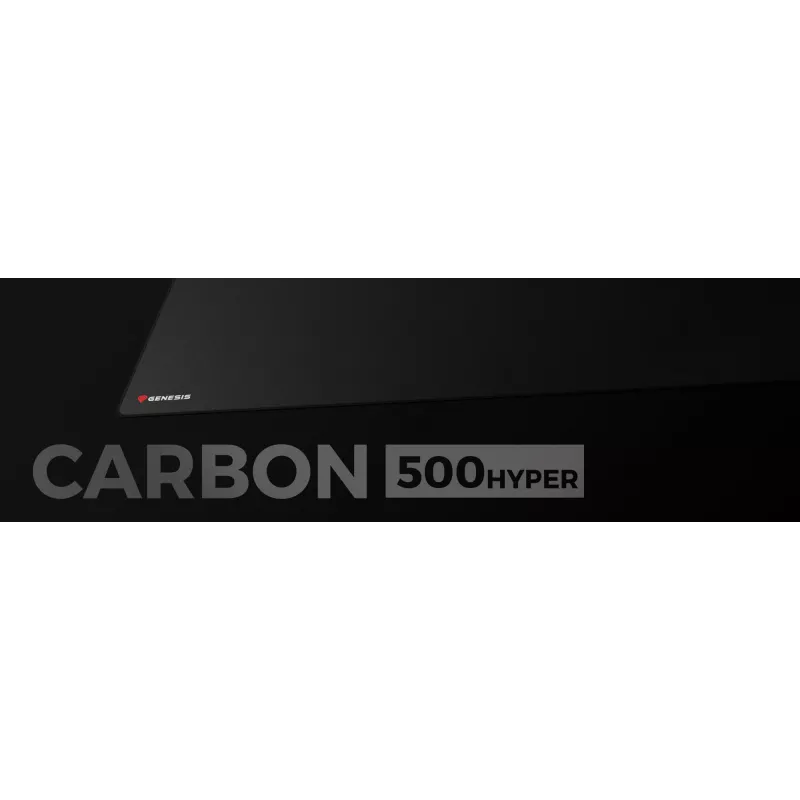 GENESIS Carbon 500 Hyper Logo, nero, monocromatico, tessuto, gomma, tappetino per mouse gaming