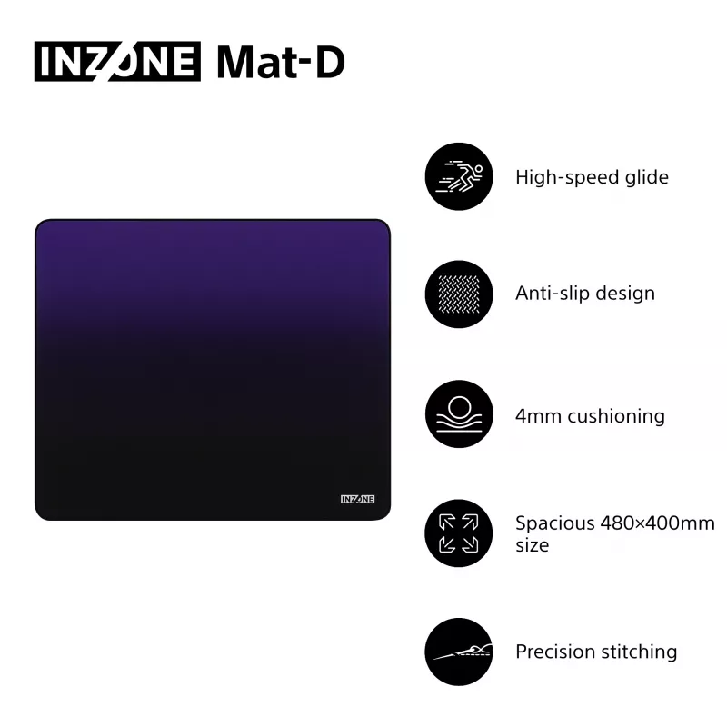 Sony INZONE Mat-D tappetino per mouse gaming nero