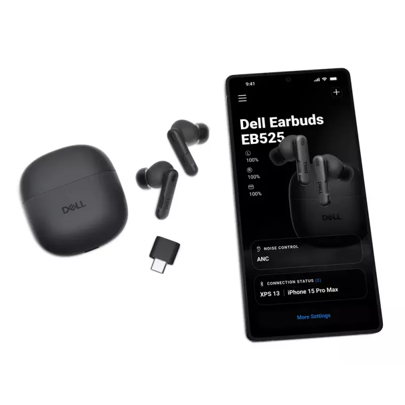 Cuffie DELL EB525 True Wireless Stereo (TWS) in-ear chiamate/musica Bluetooth nero