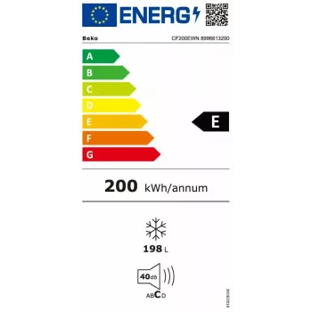 Congelatore a pozzetto BEKO CF200EWN — 198 L, classe energetica E, 40 dB, bianco