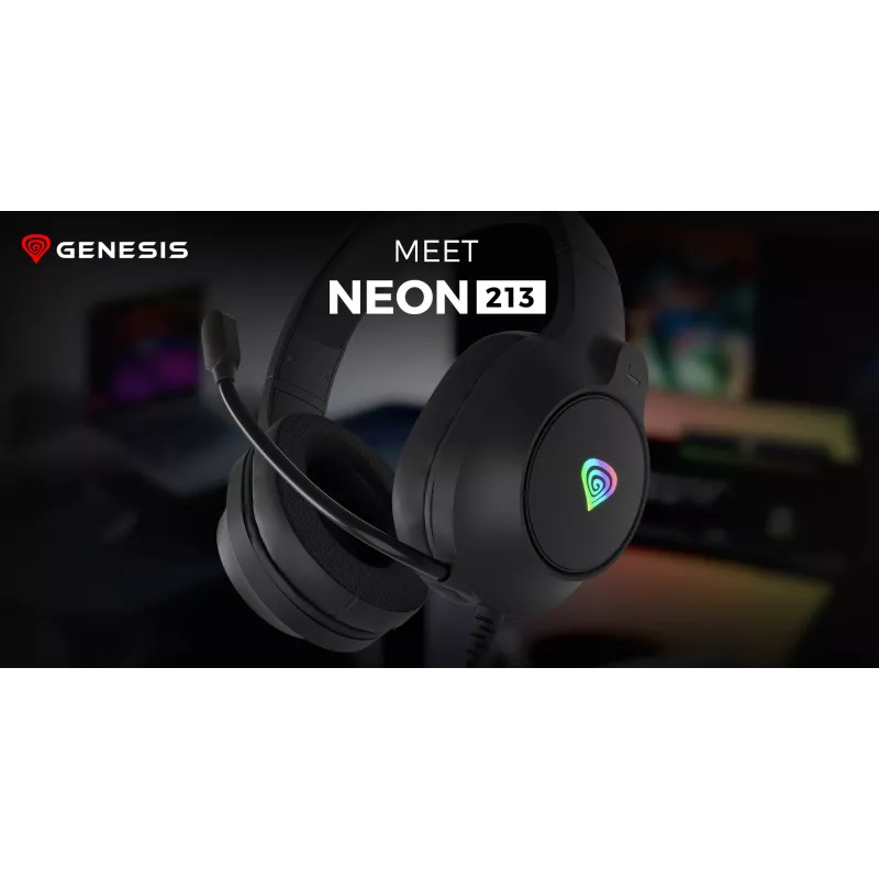 GENESIS NEON 213, con filo, chiamate / musica, 20 – 20000 Hz, 302 g, cuffie, nero
