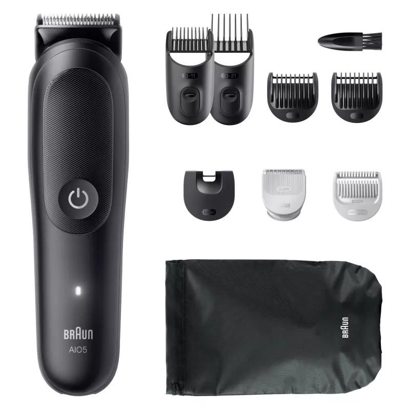 Braun Series 5 AIO5540 All-In-One Style Kit regolacapelli 9 in 1, lavabile, nero