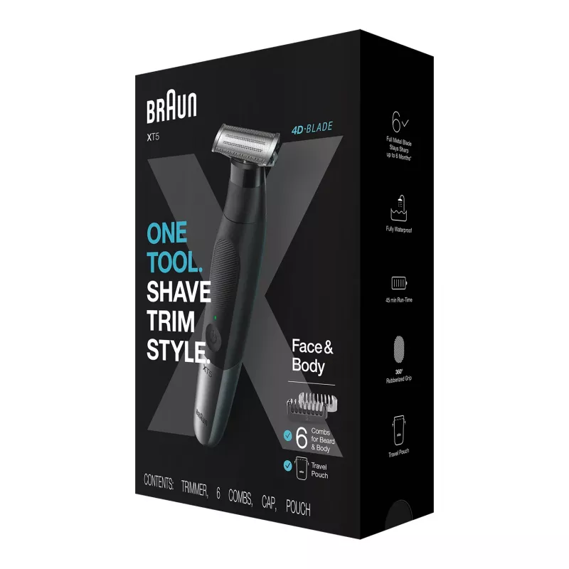 Rasoio a lamina Braun Series X XT5200 trimmer nero, metallizzato