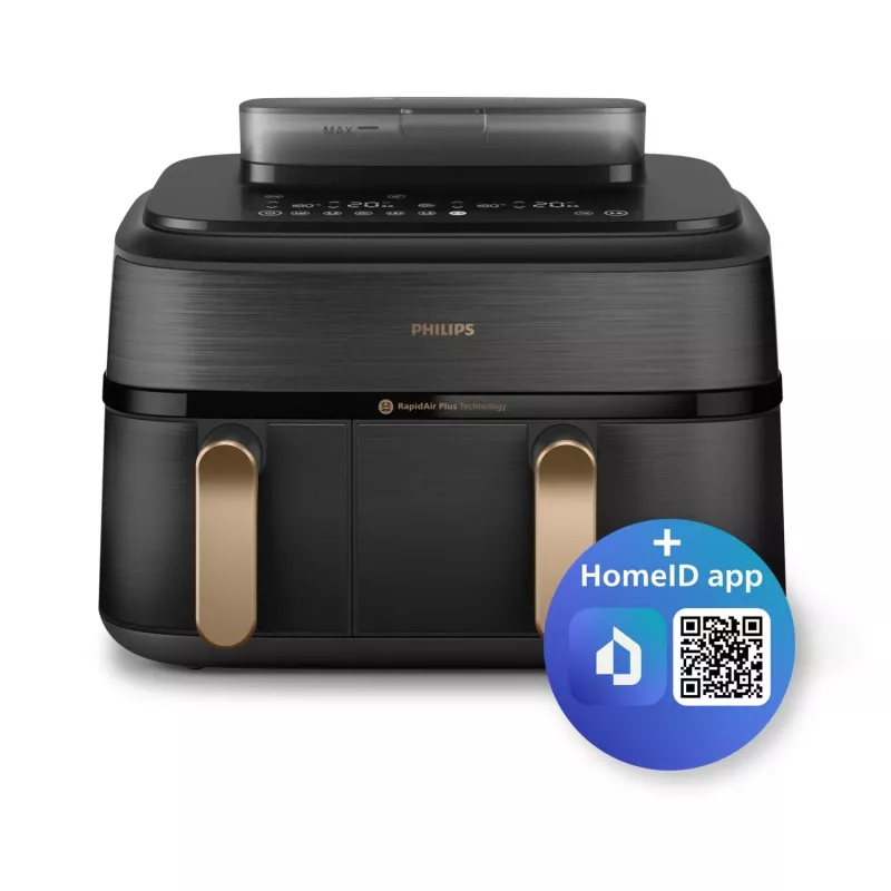 Friggitrice Philips 5000 Serie NA552/00 doppia 9 l da appoggio 2750 W friggitrice ad aria nero, oro