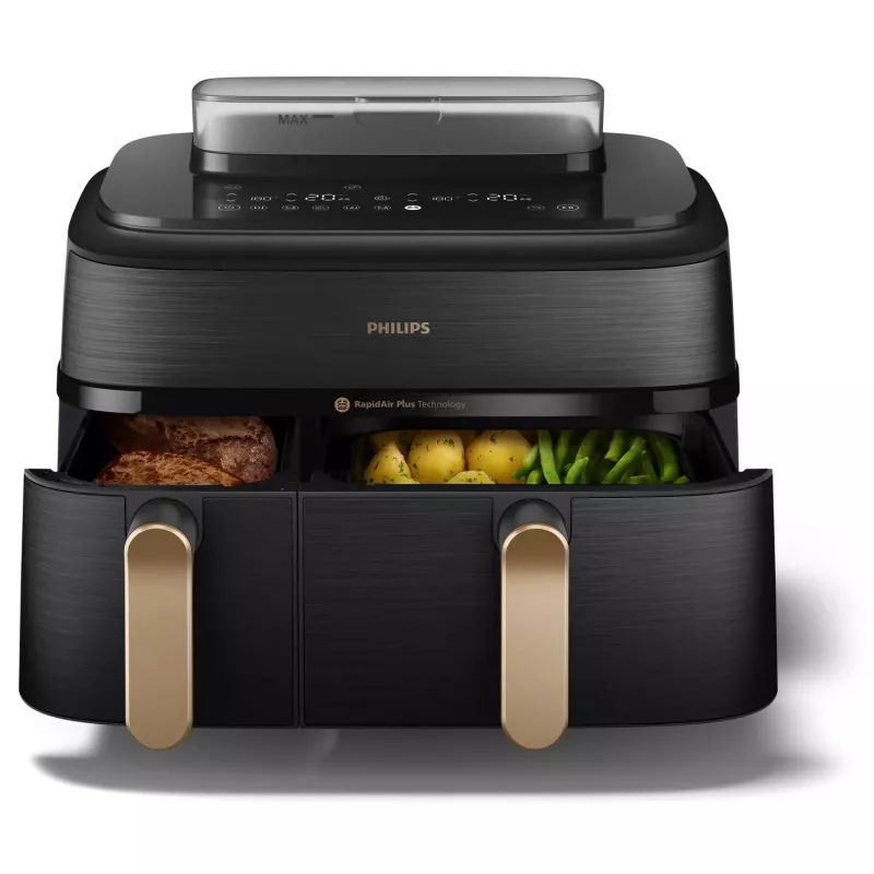 Friggitrice Philips 5000 Serie NA552/00 doppia 9 l da appoggio 2750 W friggitrice ad aria nero, oro