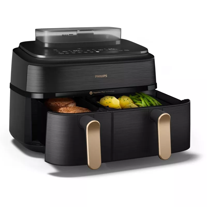 Friggitrice Philips 5000 Serie NA552/00 doppia 9 l da appoggio 2750 W friggitrice ad aria nero, oro