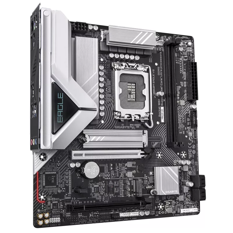Scheda madre GIGABYTE B860M EAGLE V2 — Micro ATX, LGA 1851, Intel B860, 2 DIMM DDR5 fino a 9066 MHz, PCIe 5.0, 2.5GbE