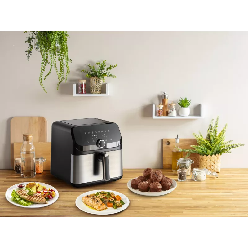 Friggitrice ad aria Tefal Easy Fry Mega EY855D10 singola 7,5 l a sé stante 2020 W nero, acciaio inox