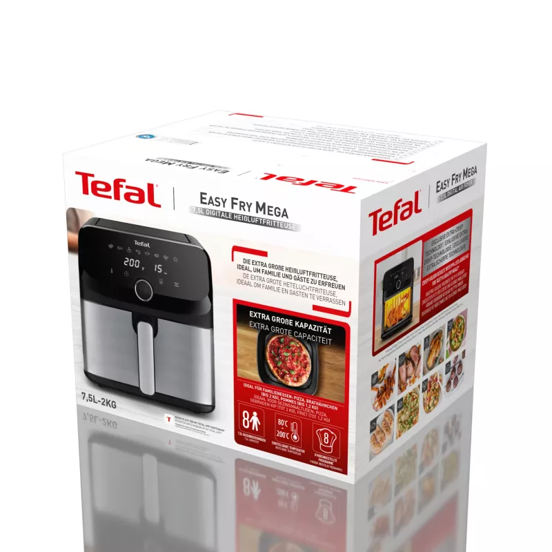 Friggitrice ad aria Tefal Easy Fry Mega EY855D10 singola 7,5 l a sé stante 2020 W nero, acciaio inox