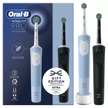 Spazzolino elettrico Oral-B Vitality Pro Duo rotante-oscillante per adulti, nero, blu, bianco