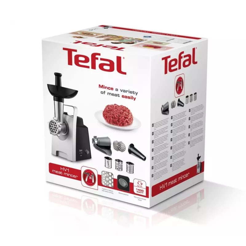 Tritacarne Tefal HV1 NE1098 1400 W 1,7 kg/min nero, argento