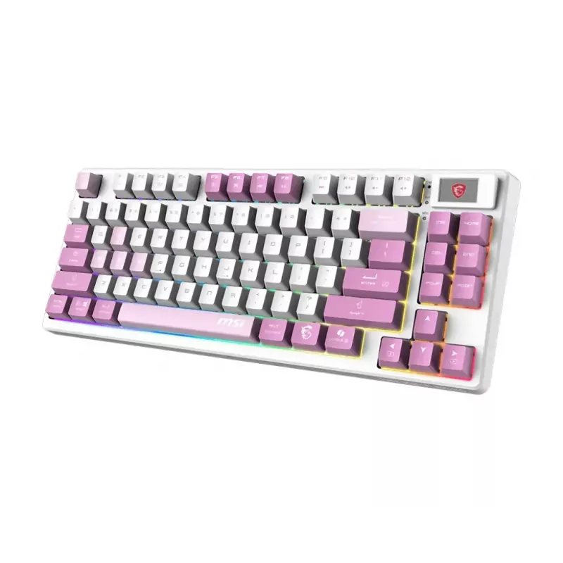 Tastiera gaming MSI FORGE GK600 TKL WIRELESS VIOLET USB + Bluetooth QWERTY UK English rosa, viola, bianco