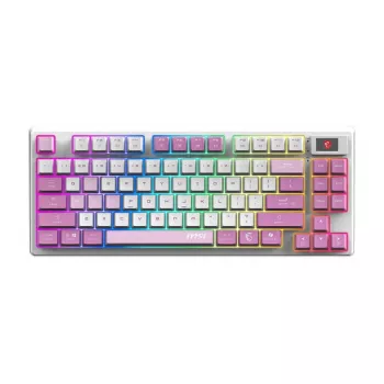 Tastiera gaming MSI FORGE GK600 TKL WIRELESS VIOLET USB + Bluetooth QWERTY UK English rosa, viola, bianco