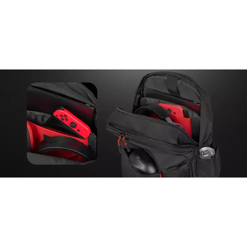 Zaino gaming Genesis GENESIS Palladium 200 — nero, poliestere, 140×280×400 mm