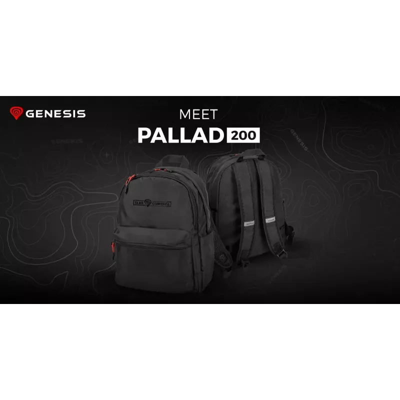 Zaino gaming Genesis GENESIS Palladium 200 — nero, poliestere, 140×280×400 mm