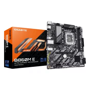 Scheda madre Micro-ATX GIGABYTE B860M E — LGA 1851 per Intel Core Ultra, DDR5 fino a 8800 MHz (O.C.), 2×PCIe 4.0 M.2, 1GbE