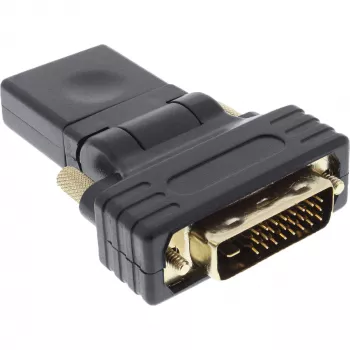 Adattatore InLine HDMI a DVI connettore femmina HDMI / connettore maschio DVI flessibile dorato 4K2K