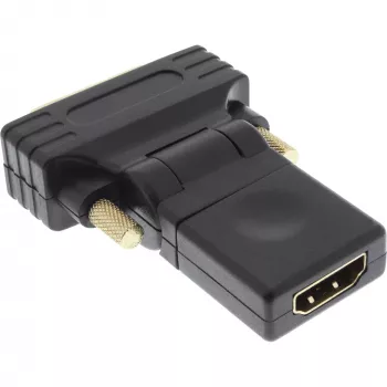 Adattatore InLine HDMI a DVI connettore femmina HDMI / connettore maschio DVI flessibile dorato 4K2K