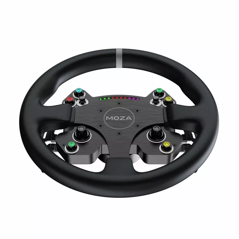 Volante Moza Racing CS V2P Dual Clutch, volante, PC, cablato, USB, nero, alluminio