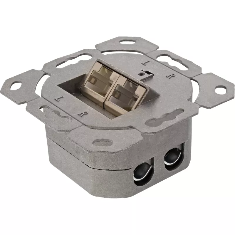Presa a parete InLine Cat.6 2x RJ45 orizzontale — montaggio a parete o incasso