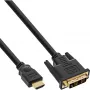 Cavo InLine HDMI a DVI connettore maschio / connettore maschio 18+1 dorato 1,5m