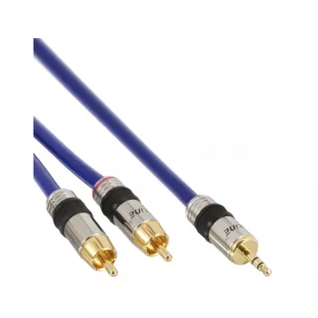 Cavo audio InLine Premium 2x connettore RCA / jack 3,5 mm placcato oro 2 m