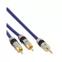 Cavo audio InLine Premium 2x connettore RCA / jack 3,5 mm placcato oro 2 m
