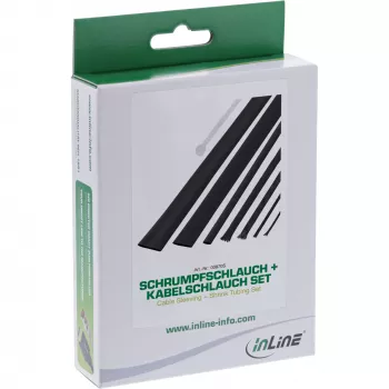 Set guaina per cavi + guaina termorestringente InLine nero