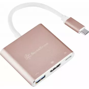 Adattatore video USB-C su HDMI SILVERSTONE EP08 (USB‑C 3.1, HDMI) rosa