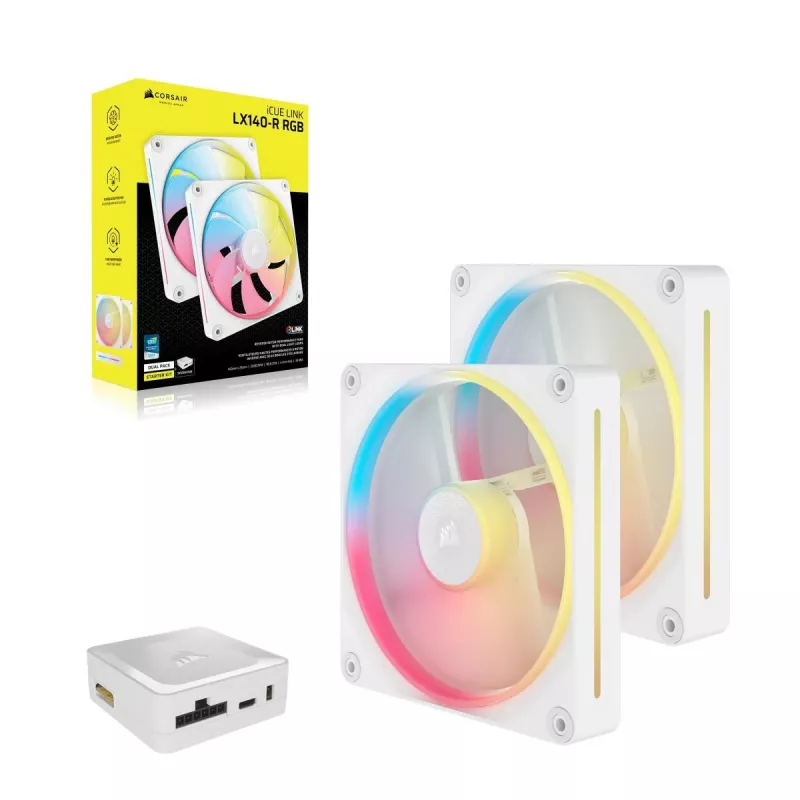 Kit di avvio ventole CORSAIR Icue Link Lx140-r RGB 140mm PWM Reverse - bianco