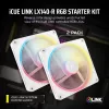 Kit di avvio ventole CORSAIR Icue Link Lx140-r RGB 140mm PWM Reverse - bianco