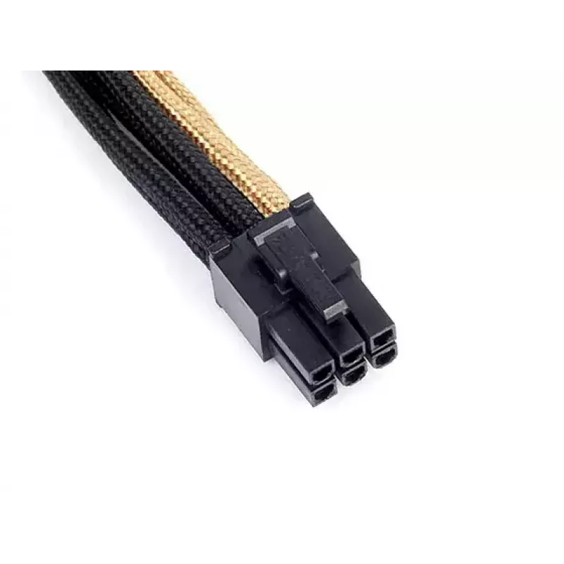 Cavo prolunga SilverStone PP07-IDE6BG da PCIe 6 pin a PCIe 6 pin, 250 mm, nero/oro